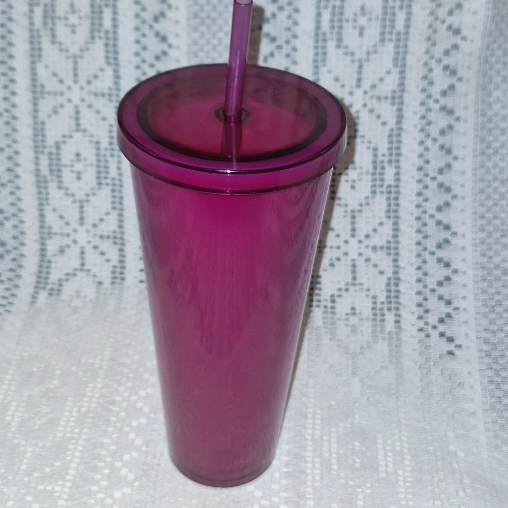 STARBUCKS COFFEE - RARE 2016 - Fuchsia Jelly Gummy Tumbler Cold Cup  Venti 24oz